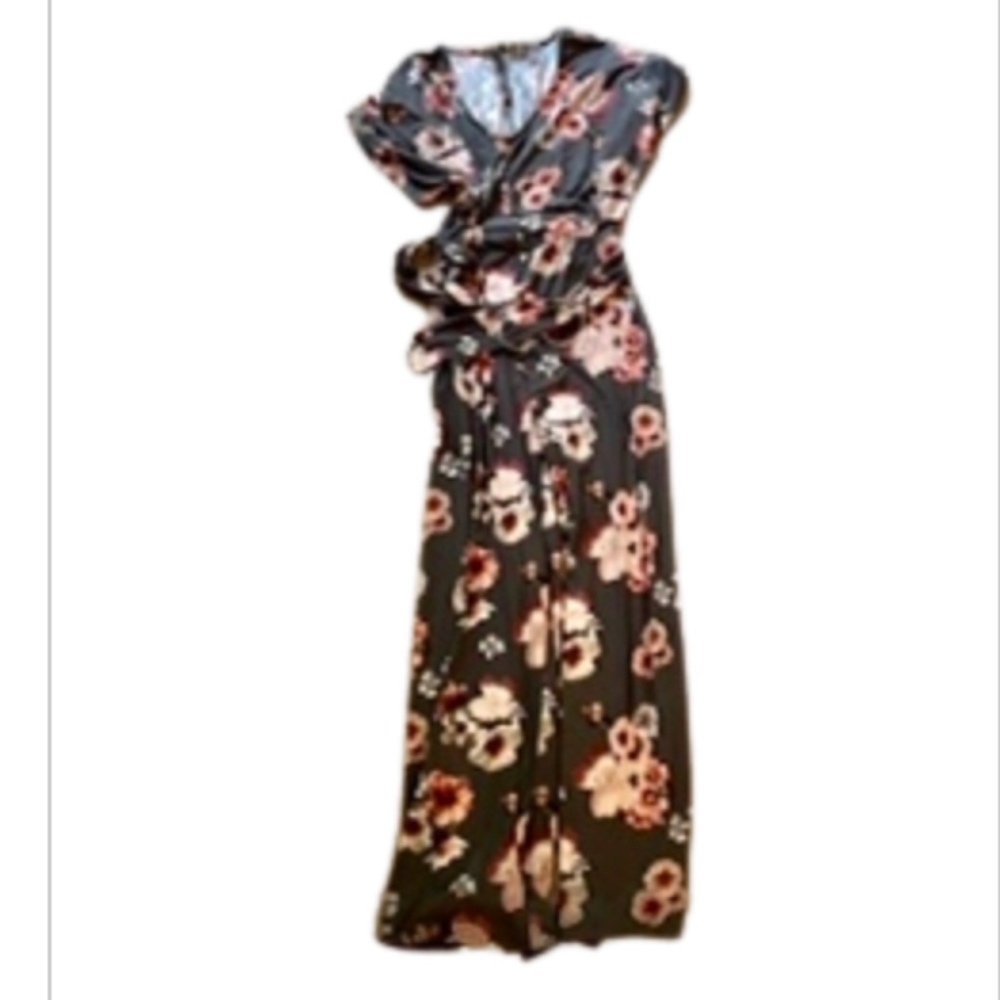 Justify floral long cotton romper size Large